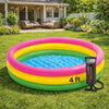Toy Imagine 4Ft Inflatable Kids Swimming Pool - Small Portable Bathtub | Sunset Glow Ring, Round, Colourful - Perfect For 2-3 Ki