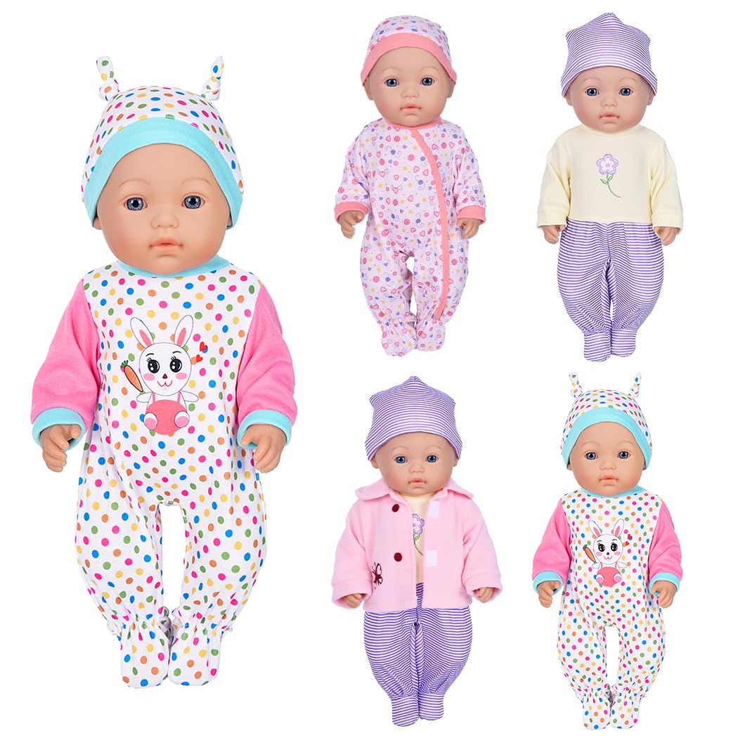 Doll Clothes 3 Set Baby Doll Clothes Fit For 16 To 17 Inch Baby Dolls 15 Inch Dolls(Total 7 Pcs)