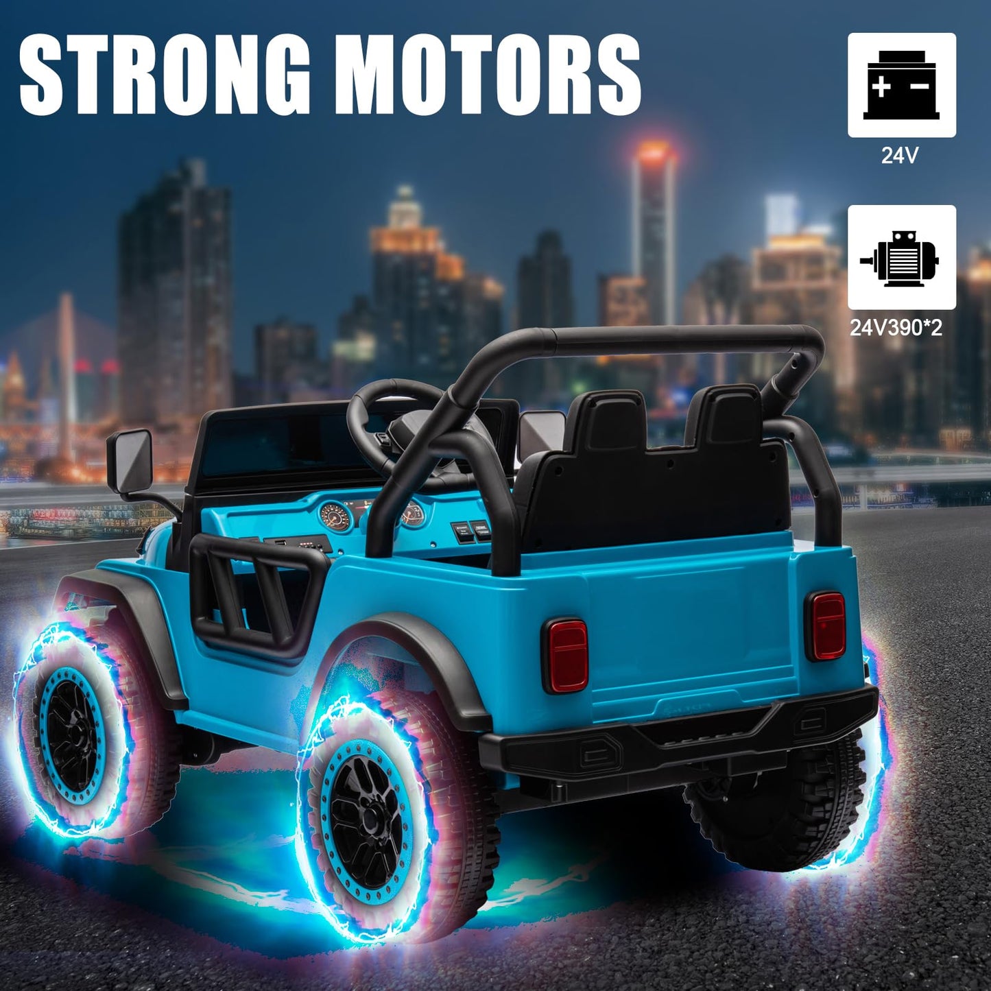 Aokoy 24V Ride On Truck For Kids, 4X4 1 Seater Ride On Car With Remote Control Electric Car For Toddler With Eva Tire Battery Po