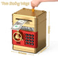 Atm Piggy Bank For Boys Girls, Electronic Money Bank With Password, Auto Scroll Paper Money Saving Box,Kids Safe Money Jar, Great Gift Toy Bank For Kids (Gold Red)