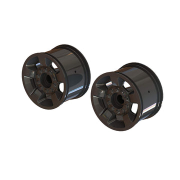 ARRMA 1/10 MT Front/Rear 2.8 Wheels, 14mm Hex, Black Chrome (2), ARA510117