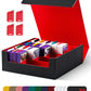 Uaono Card Storage Box For Trading Cards, 2400+ Mtg Commander Deck Box With 24Pcs Colorful Divider, Card Case Fits For Magic Tcg Ptcg Game Cards (Black&Red)