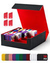 Uaono Card Storage Box For Trading Cards, 2400+ Mtg Commander Deck Box With 24Pcs Colorful Divider, Card Case Fits For Magic Tcg Ptcg Game Cards (Black&Red)