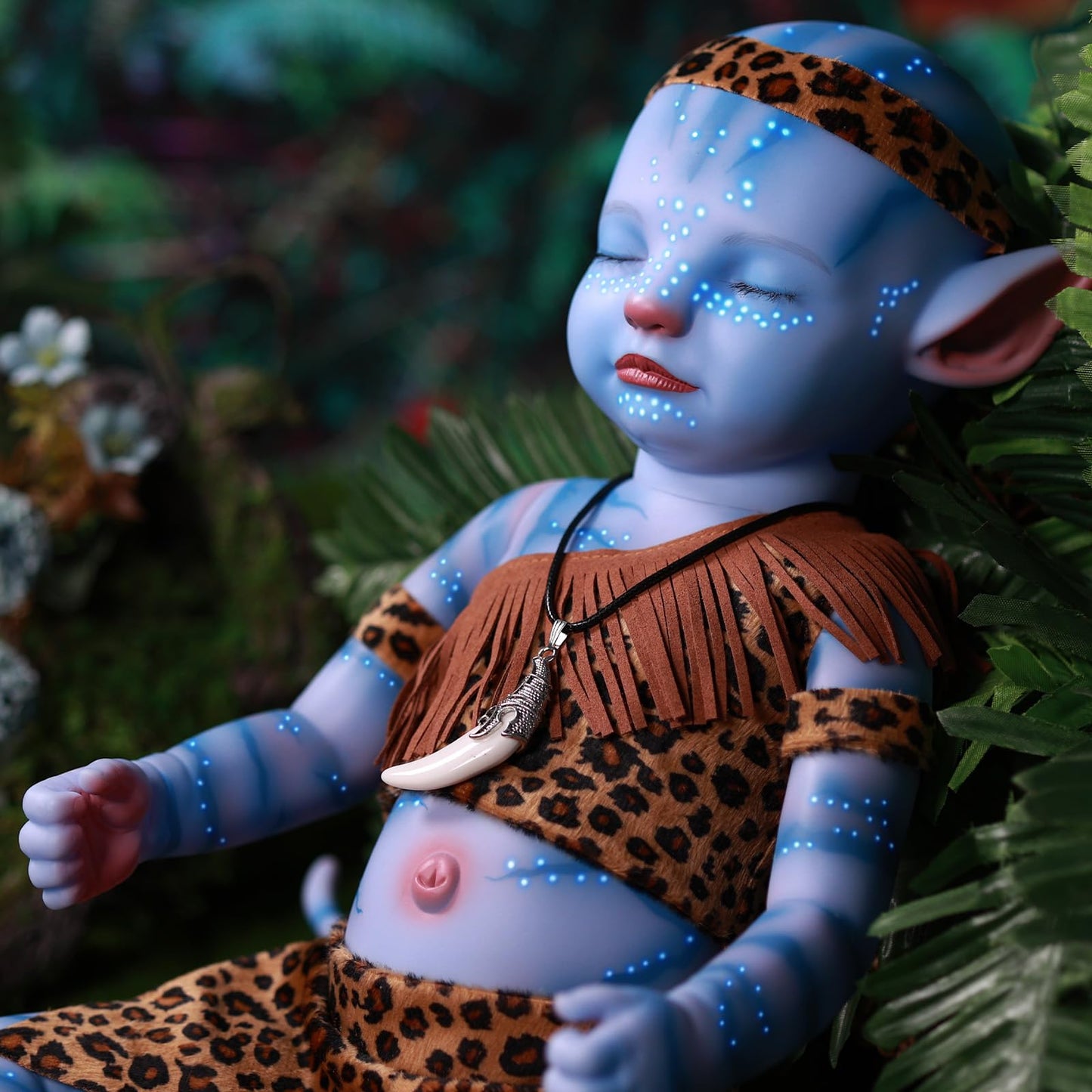 Adfo Lifelike Reborn Baby Dolls Glow-In-The-Dark Afanda - 20-Inch Soft Full Vinyl Body Realistic-Newborn Sleeping Baby Girl Doll
