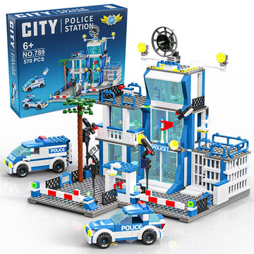 Mindbox City Police Station Building Sets, 570Pcs City Police Sets Toy Building Bricks Kit, Gift For Boys 6-12