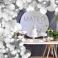 White And Silver Balloons Garland Arch Kit 5'10 Inch 12' White Silver Metallic Confetti Latex Balloons Arch Set For Christmas Winter Wonderland Birthday Baby Shower Wedding Party Winter Decor