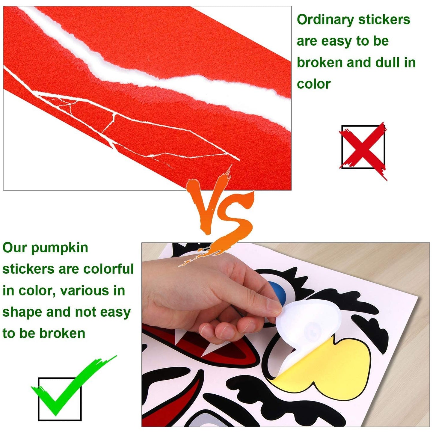 DECYOOL Halloween Pumpkin Decorating Stickers - 46 Pieces, Multicolor, Paper, Includes 30 Small Face Stickers for Kids, DIY Treats Party Favors