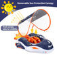 Swimbobo Inflatable Baby Swimming Float with Safe Bottom Support and Retractable Fabric Canopy for Safer Swims (Space Blue  Large)