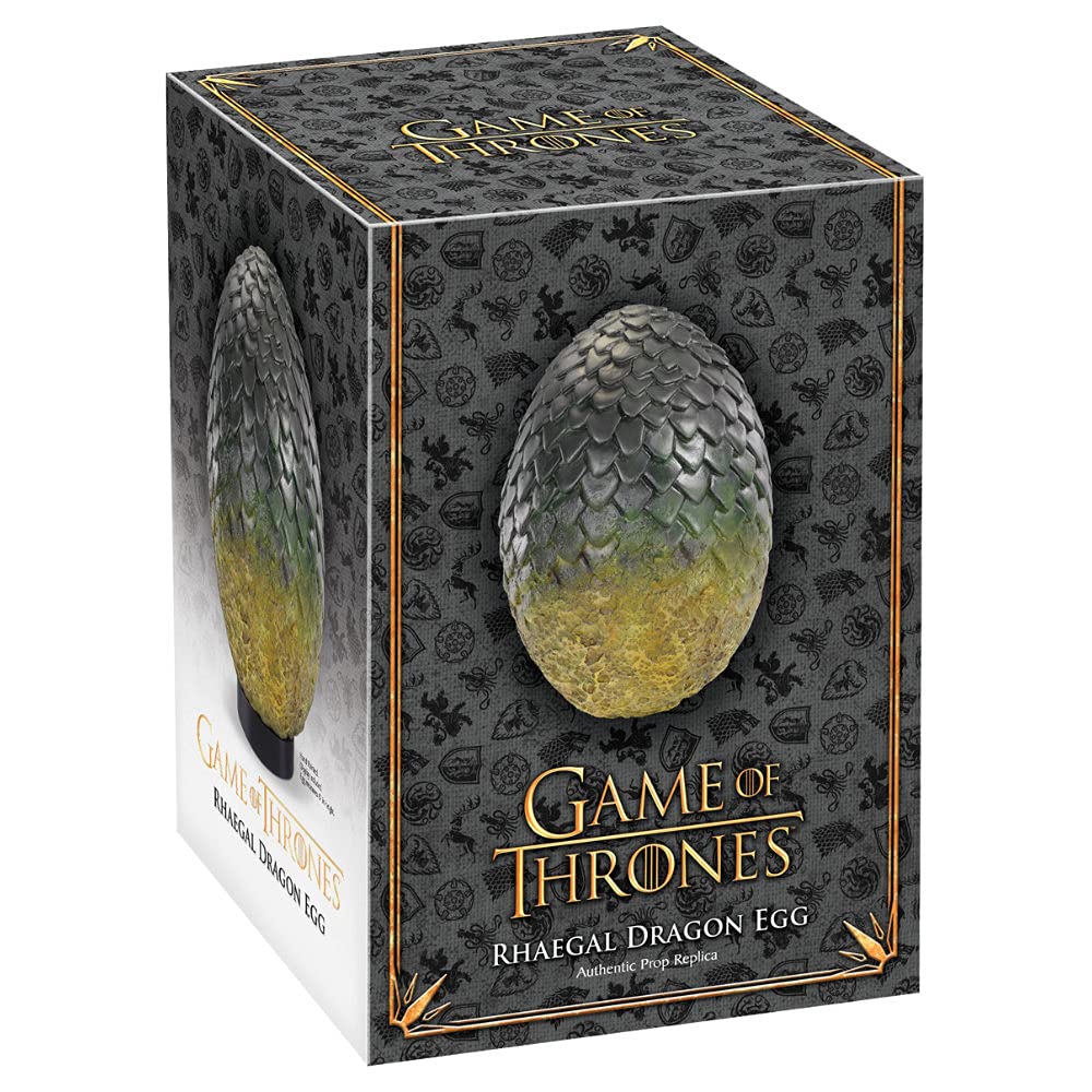 The Noble Collection Game of Thrones Rhaegal Egg - 8" Green Polyresin Model NN0029