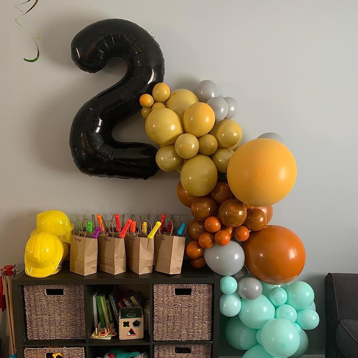 Paticool 40 Inch Black Number Balloon 2, Large Number Foil Balloons Mylar For Girl Boy Birthday Party Celebration Decorations Su
