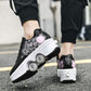 Wedsf Double-Row Deform Wheel Automatic Walking Shoes, 10.5, Black Powder, Removable Pulley Skates for Skating Parkour