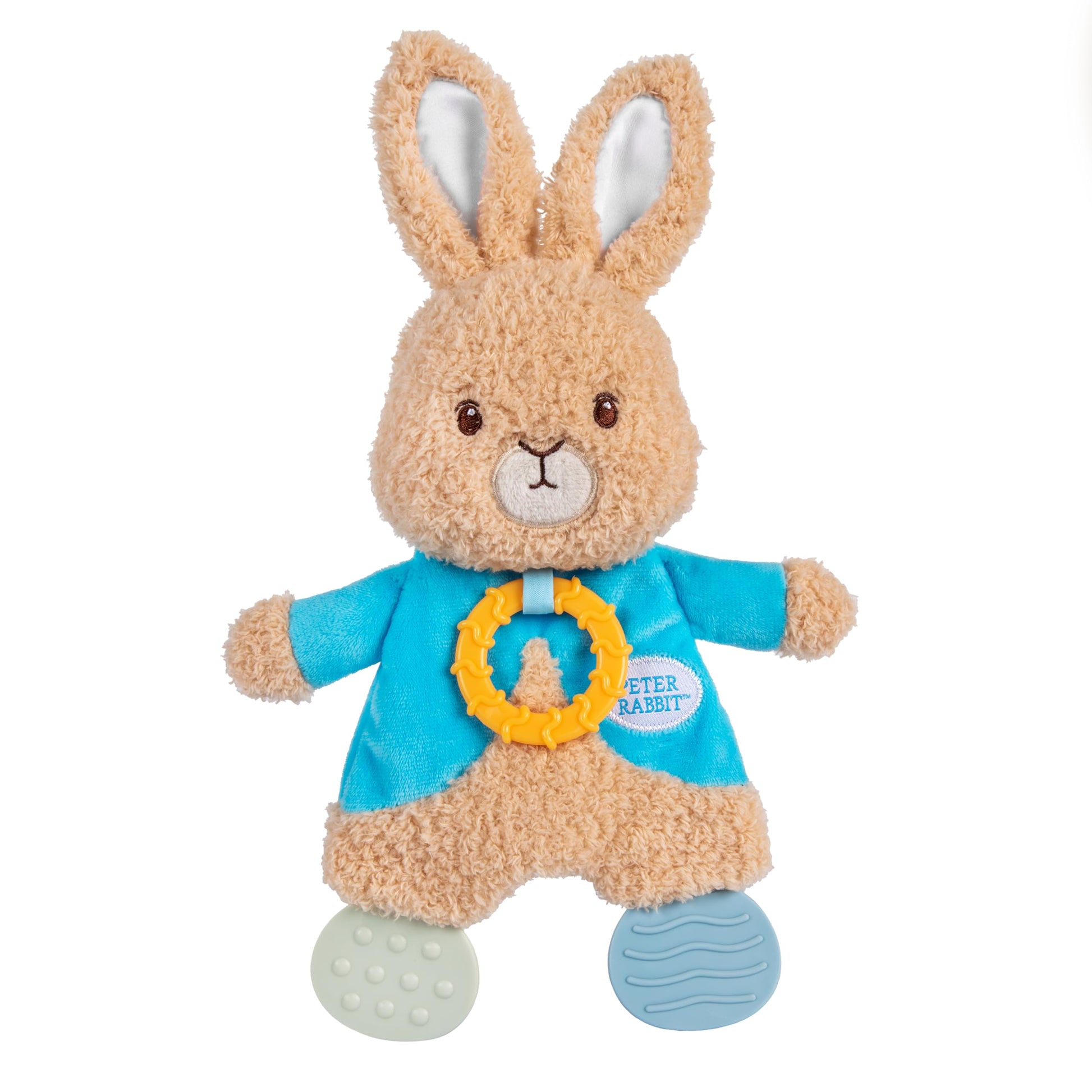 Kids Preferred Beatrix Potter Peter Rabbit Flat Sensory Blanky Interactive Baby Teether Toy With Crinkle Sounds, Soft Textures, 