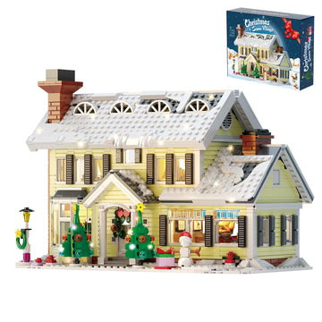 Christmas Holiday House Building Set, Led Diy Christmas Holiday Snow Village, Christmas House Compatible With Lego Gifts For Boy