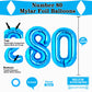 Uwpvowsr 40 Inch Large 80 Number Balloons Blue, Big Foil Number Balloons, Giant Helium Happy 80Th Birthday Party Decorations For