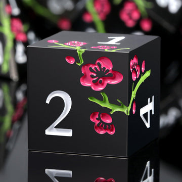 Metal Dice Set D&D, DNDND 7 PCS Flower Metallic DND Dice Set with Grogeous Gift Case for Dungeons and Dragon Tabletop Game (Matt