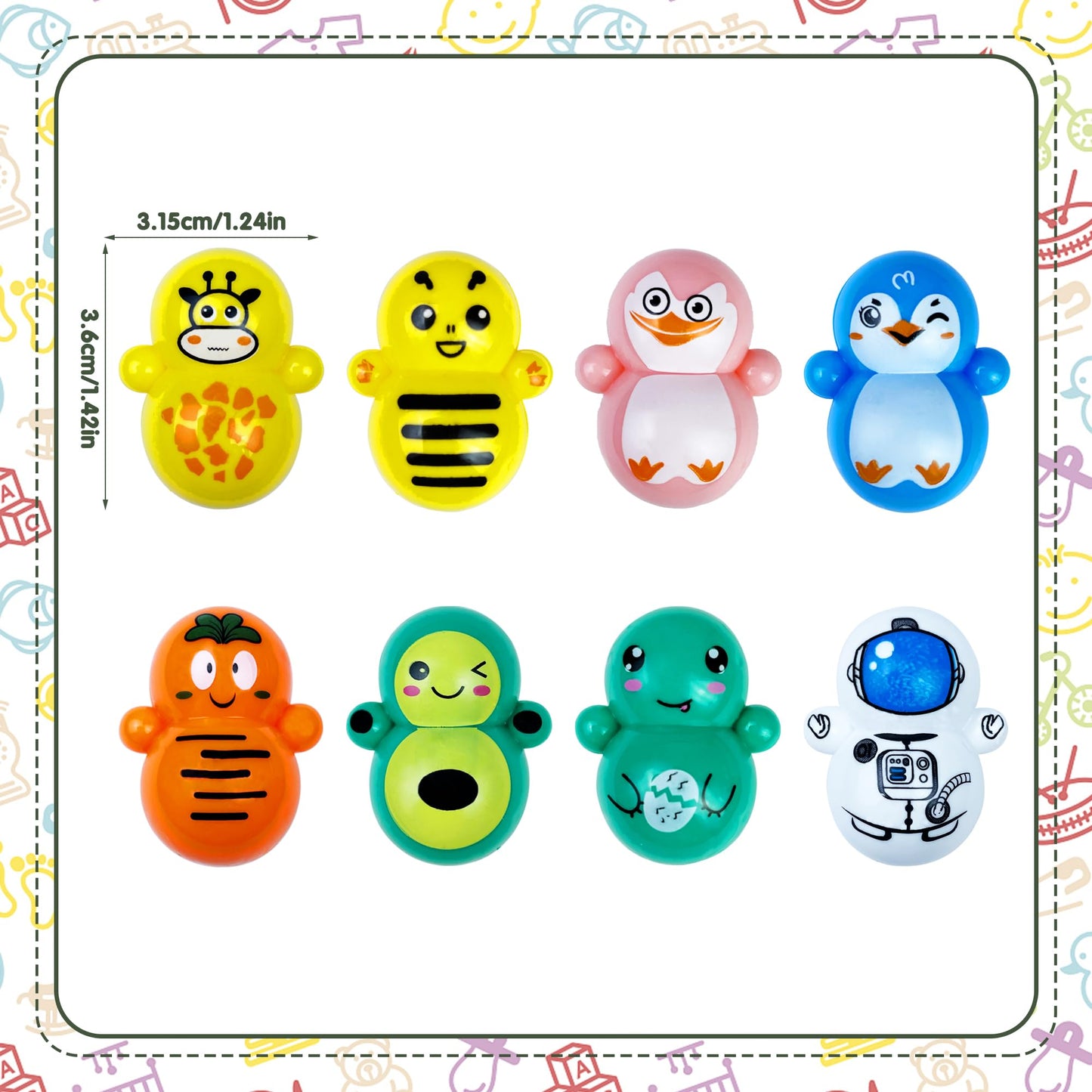 XIPEGPA 70PCS Mini Tumbler Toys Mini Animal Toy Party Favors for Boys Girls for Classroom Rewards Goodie Bag Filler Treasure Box