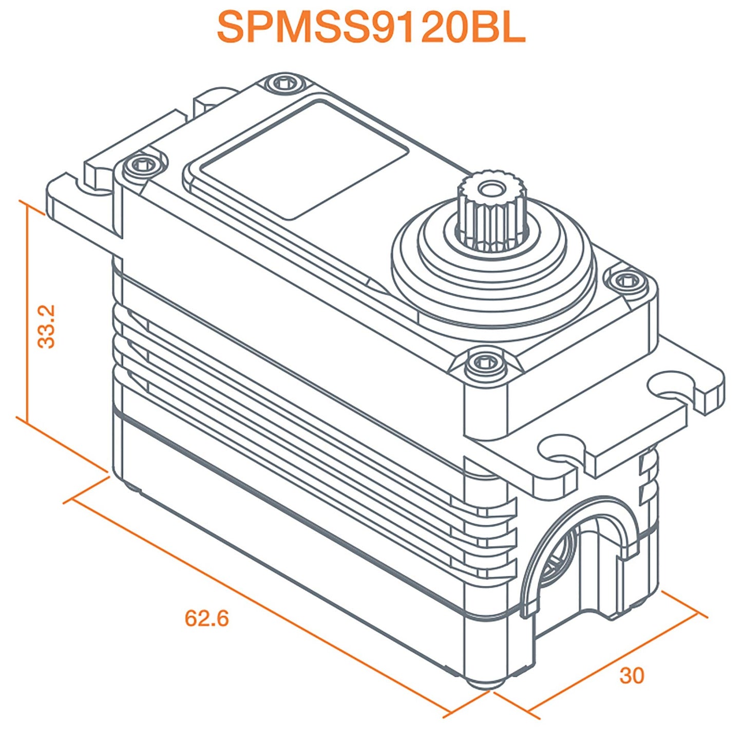 Spektrum S9120BL 1/5 Torque Metal Servo, SPMSS9120BL