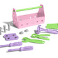 Green Toys Tool Set, Pink 4C - 15 Piece Pretend Play, Motor Skills, Language & Communication Kids Role Play Toy. No BPA, phthala