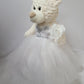 Kinnex Collections Since 1997 20'' Teddy Bear With Elegant Dress (Centerpiece) ~ B16631N-1 (White)