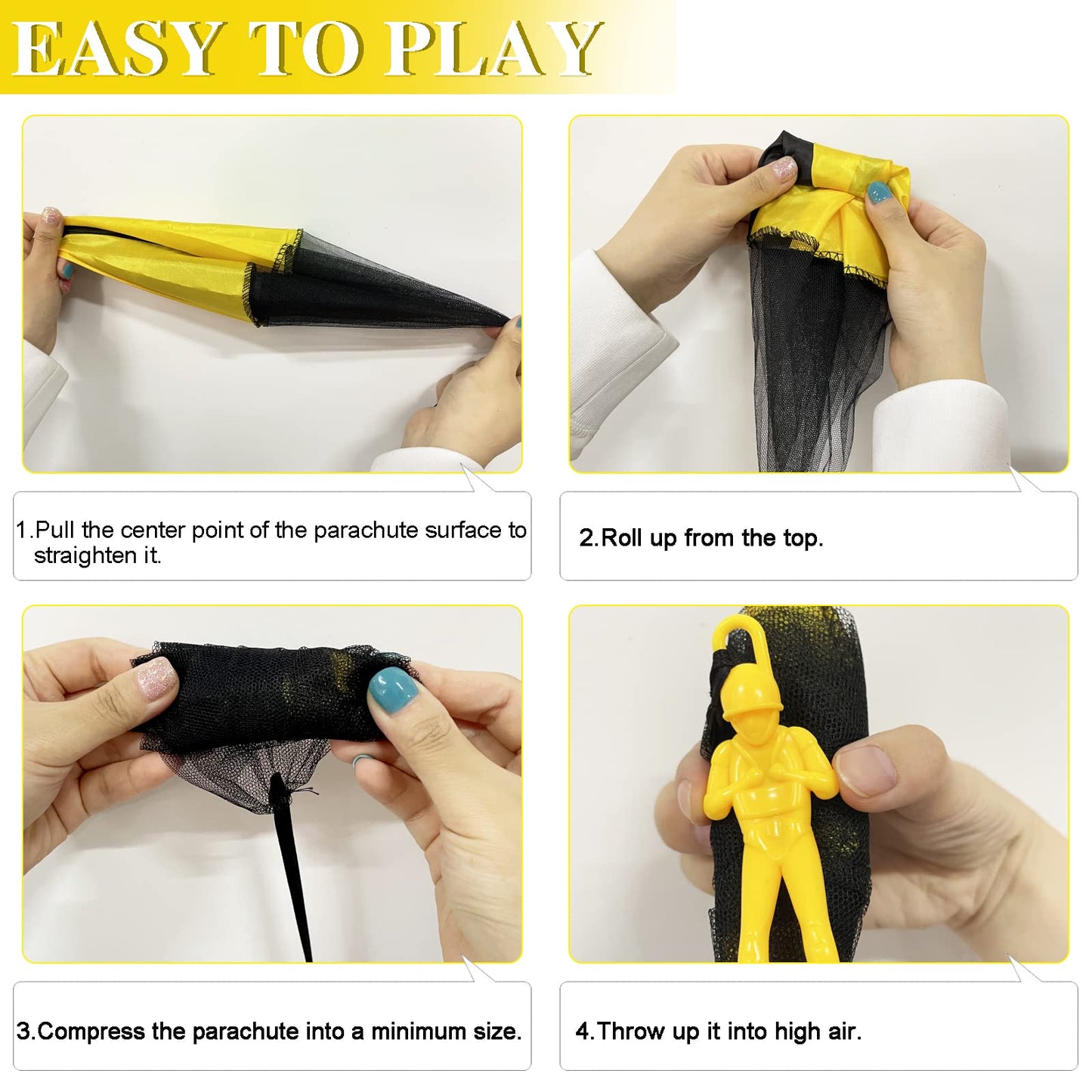 Juuxncgv 10 Pack Parachute Toy Tangle Free tossing Toy Parachute Outdoor Toss It Up Flying Toys for Kids Gifts(5 Colors)