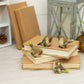 RAZ Imports Striped Wing Bird Figurine Set of 4, Resin, 2.5 x 2.25 inch, Sage Green