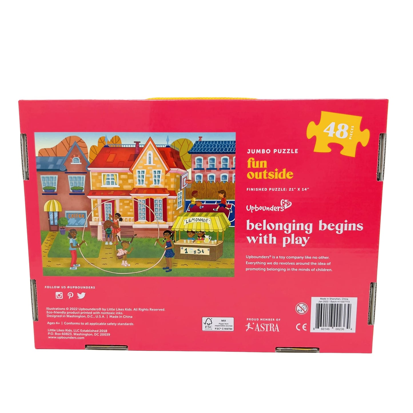 Upbounders- Fun Outside 48 Piece Floor Puzzle, Multicultural Beginner Jigsaw Puzzle With African American Children Boys Girls At Play, Ages 4+
