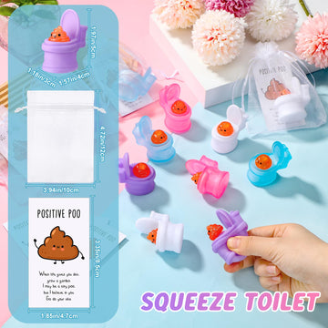 Hydren 24 Sets Funny Positive Poo Gifts Mini Gag Toilet Toys Support Cards With Bags For Employee Appreciation Party Favors Whit