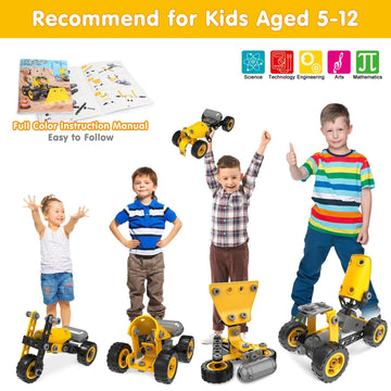 Wanonoo Stem Toys For 5 6 7 8+ Year Old Boy Birthday Christmas Idea Gift, 10 In 1 Electric Building Toys Kids Ages 4-8 5-7 6-8,