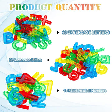 67 Pcs Plastic Practice Set Transparent Letters And Numbers Include Uppercase Letters Lowercase Letters And Numbers Colorful Plastic Letters And Numbers For Kids Counting And Spelling, Ages 3+