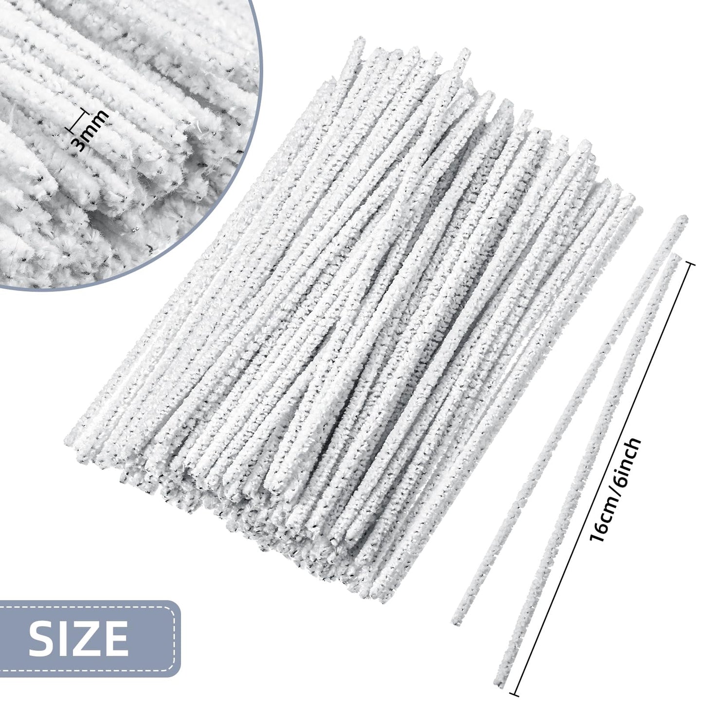 Patelai 150 Pieces 6 Inch Long Soft Pipe Cleaners Long Chenille Stems Twistable Cleaners with Storage Box for Removing Dirty Cle