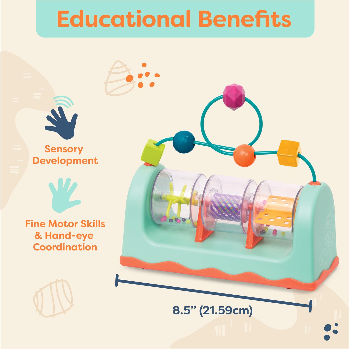 B. Toys- B. Baby- Bead Maze- Baby Activity Station – Developmental Interactive Baby Toy – Balls, Spinners – Sensory Toys For Babies –Spin, Rattle & Roll- 6 Months +T