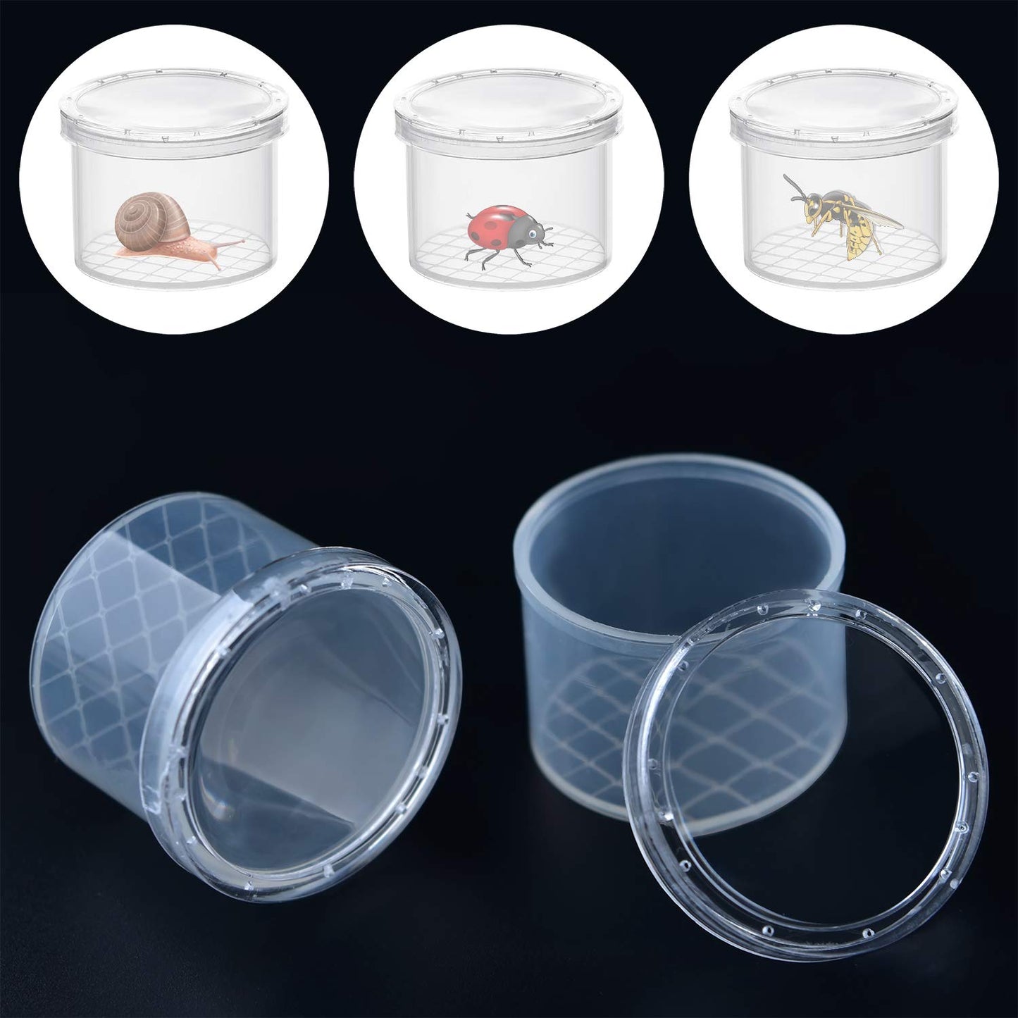 Coopay 16 Pieces Bug Viewer Critter Insect Cage Magnifying Insect Box Bug Magnifier Container Bug Catcher Cage, Science Nature Exploration Tools