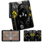 Leather Trading Card Binder 9 Pocket  900 Pockets Card Holder with 50 Removable Card Sleeves  Waterproof 3-Ring Zipper for Sports Fans for MTG  TCG  Trading Cards  A Black Hooded Man