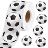 Durony 500 Pieces Soccer Stickers Self-Adhesive Sports Ball Sticker Labels Roll Soccer Theme Party Decor Envelope Gift Bag Seal