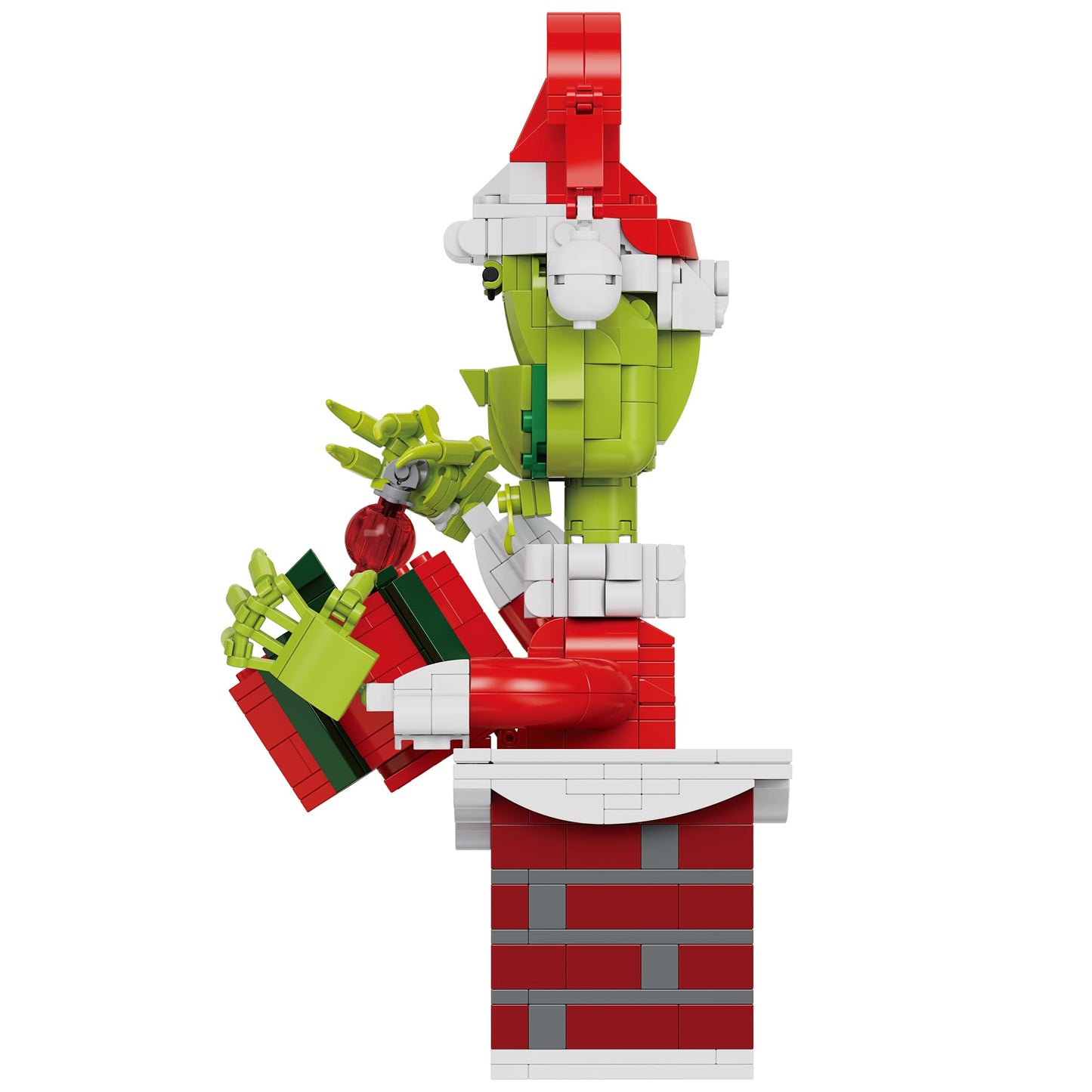 Brickcraft Grinch Building Set, 504 PCS Christmas Toy Kit, Movable Arms, 3"x11"x7", Multicolored, Holiday Collectible Model for Ages 8+