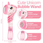 Woplagyreat Unicorn Bubble Wand Machine for Kids - Pink Plastic Summer Toy for 1-8 Years, Perfect for Parties and Outdoor Fun