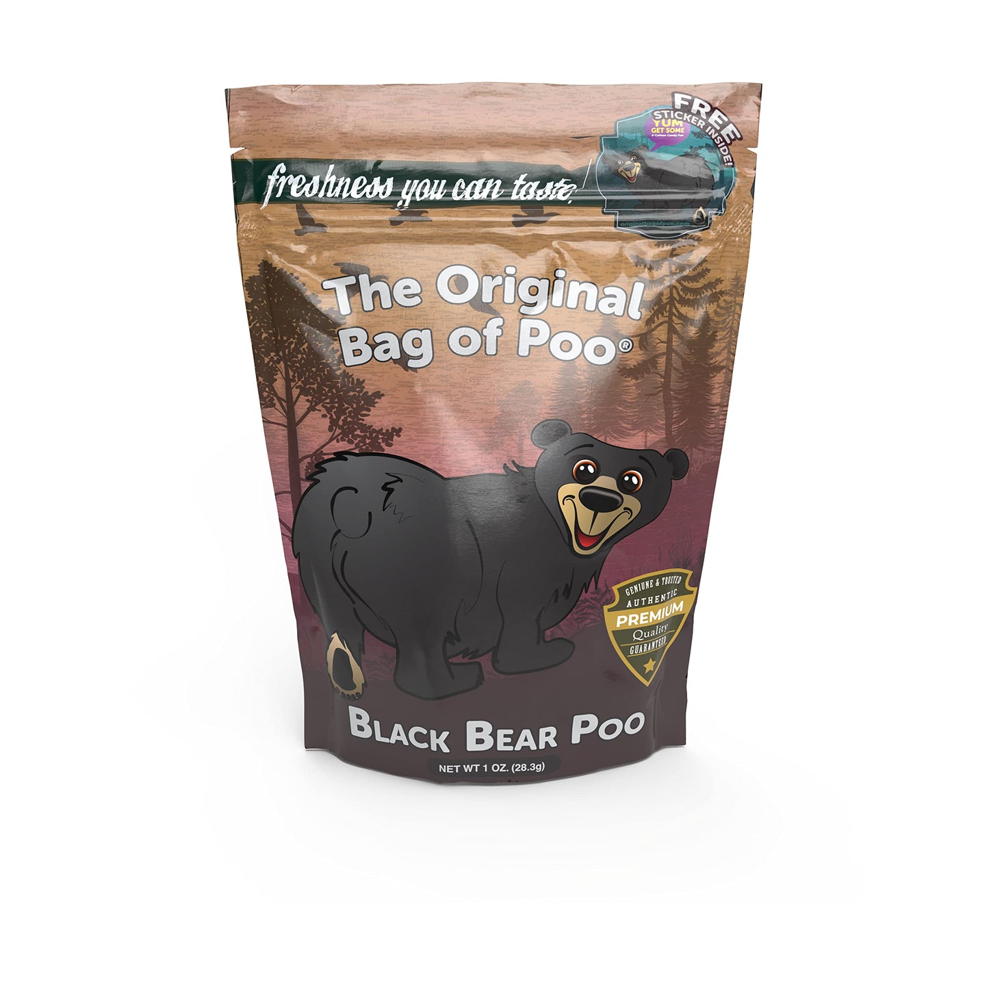 The Original Bag Of Poo, Novelty Cotton Candy Gag Gift (Black Cherry Bear)
