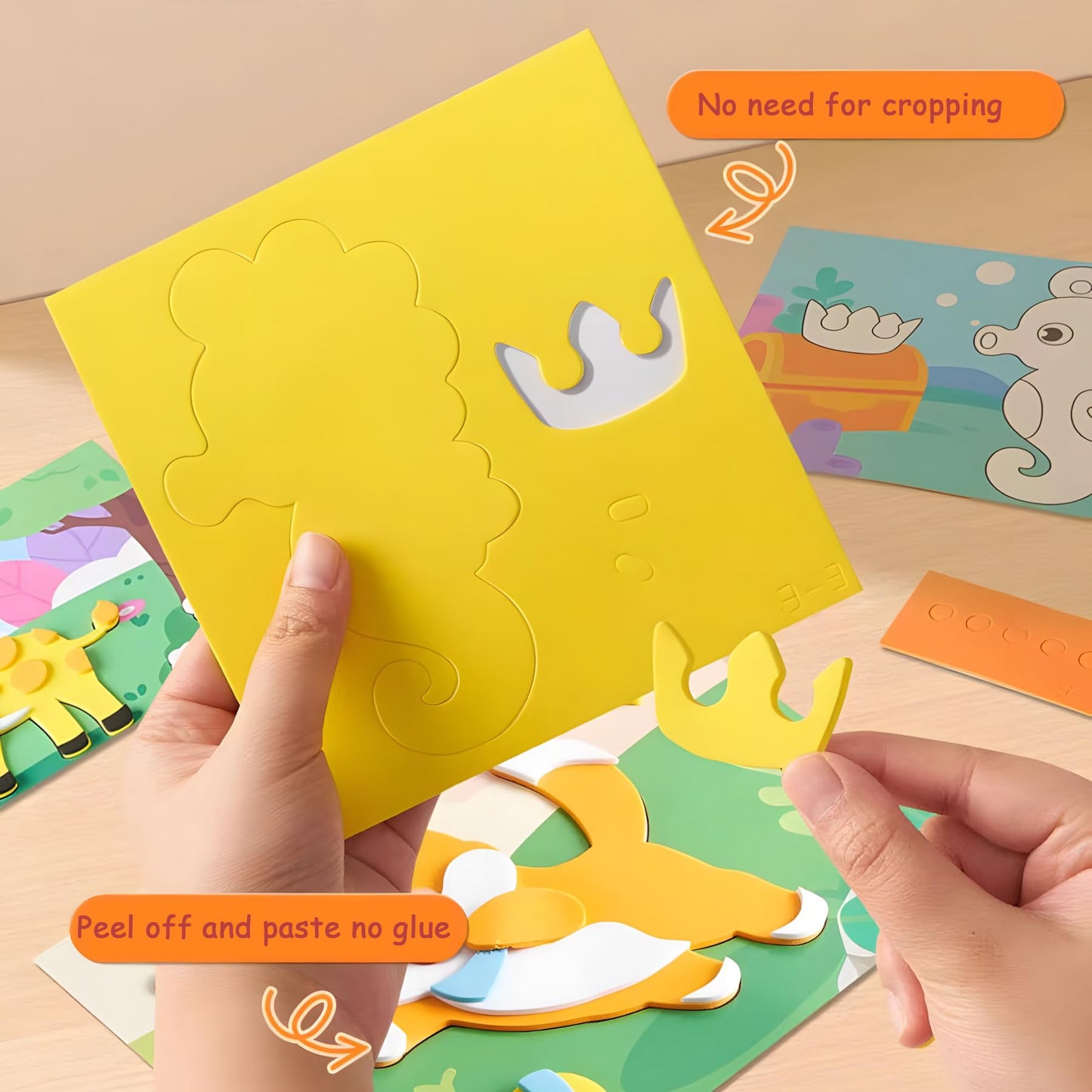 Cgq #L Style 11.5'' X 8.2'' Large16Pcs 3D Eva Foam Sticker Puzzle Game Diy Cartoon Animal Learning Education Toys For Children.