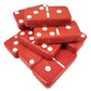 Marion & Co. Domino Double Six 6 Red Tiles Jumbo Tournament Professional Size With Spinners In Black Elegant Velvet Bag