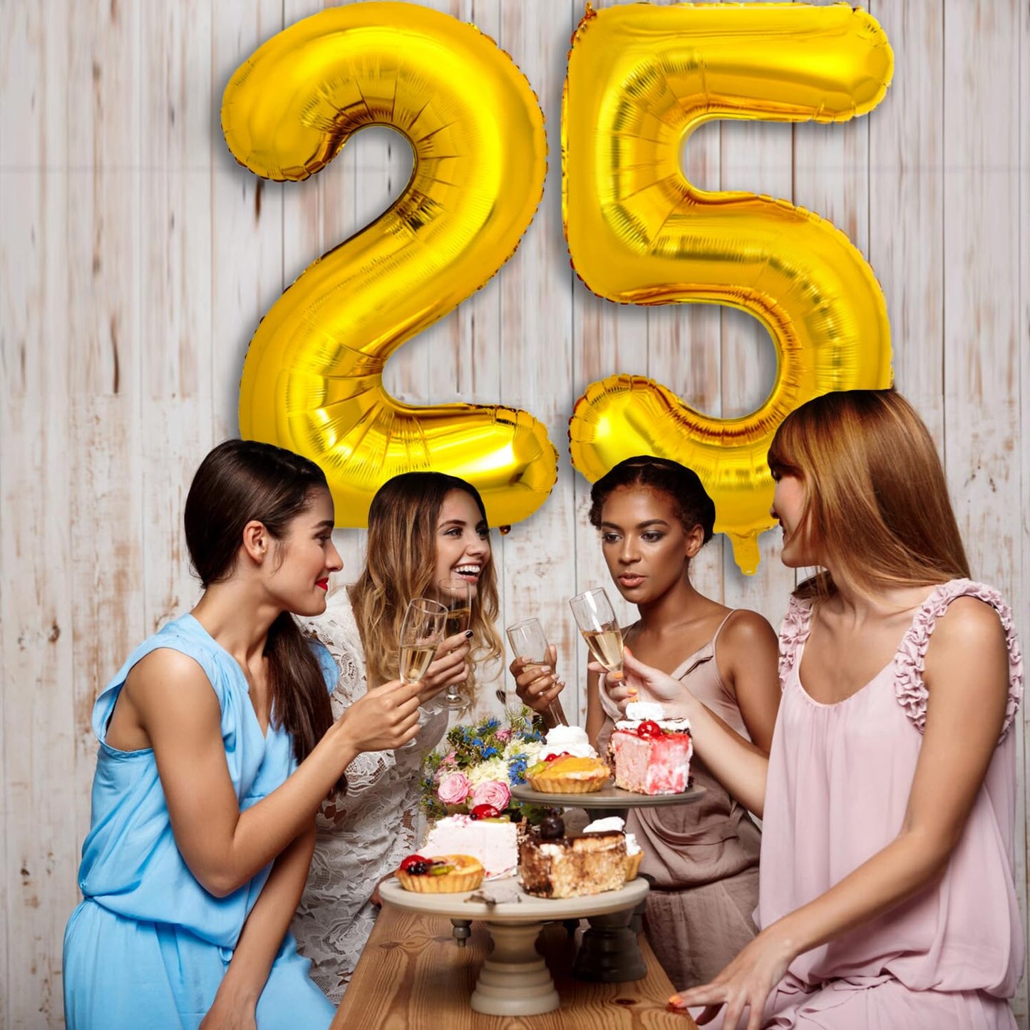 Pigetale Gold Number 5 Balloon For Girls Boys, 40 Inch Large Number 0-9, Big Foil Mylar Helium Digital Balloons For Women Men 15