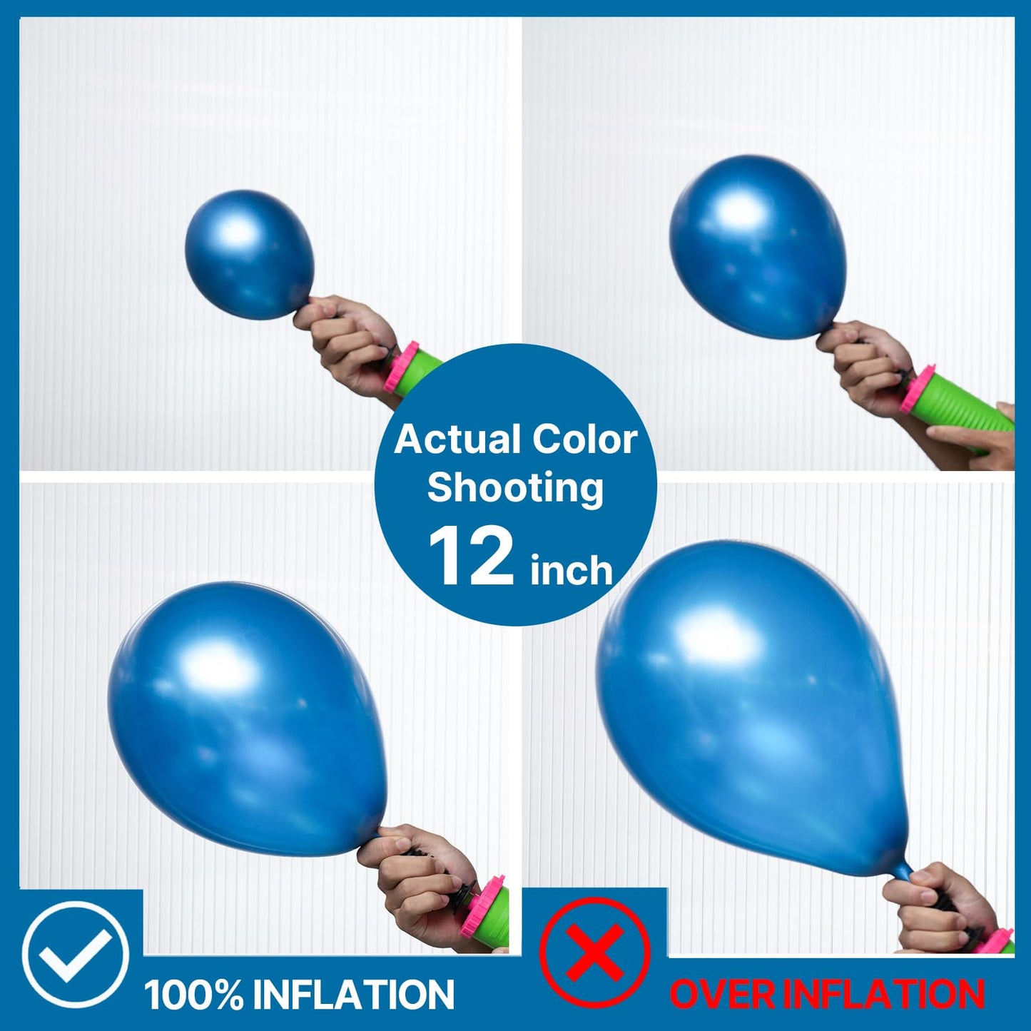 Partywoo Metallic Blue Balloons, 50 Pcs 12 Inch Blue Metallic Balloons, Metallic Balloons For Balloon Garland Or Balloon Arch As Party Decorations, Birthday Decorations, Wedding Decorations, Blue-G106