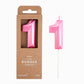 PHD CAKE 2.76 Inch Diamond Pink 1 Number Birthday Candles, Pink Number Candles, Cake Number Candles, Party Celebration