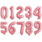 TONIFUL Number Balloons 16 Inch Light Pink 0-9 Number Mylar Foil Balloons 10 Pcs Custom Digital Balloons for Birthday Party Enga