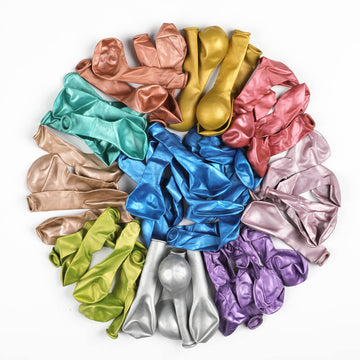 Voircoloria 105Pcs Metallic Balloons 12Inch Chrome Party Balloons For Boys Girls Birthday Baby Shower Gender Reveal Wedding Deco