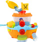 Wall Mountable Pirate Ship Bathtub Bath Toy for Kids with Water Cannon and Boat Scoop