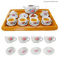 Liberty Imports 17 Piece Rose Flower Miniature Porcelain Ceramic Tea Set - Pretend Play Kids Toy Mini Kitchen Playset