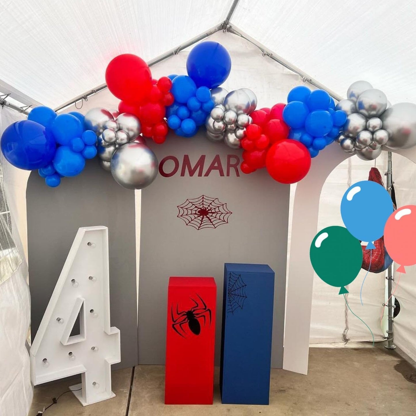 Blue And Red Balloons,60 Pcs 12 Inches Royal Blue Light Blue Dark Blue Red Silver Latex Balloons For Boys Kids Birthday,Independ