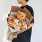 Cute Bear Bouquet - Handmade Plush Bear Bouquet With Cute Soap Flower For Any Occasions, Birthday, Bridal Shower, Graduation Etc