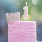 EAKE 1 Birthday Candle Macaron Glitter 3D Number 1 Candles for Birthday Cakes Girl Women Sweet Theme One Years Old Birthday Wedd