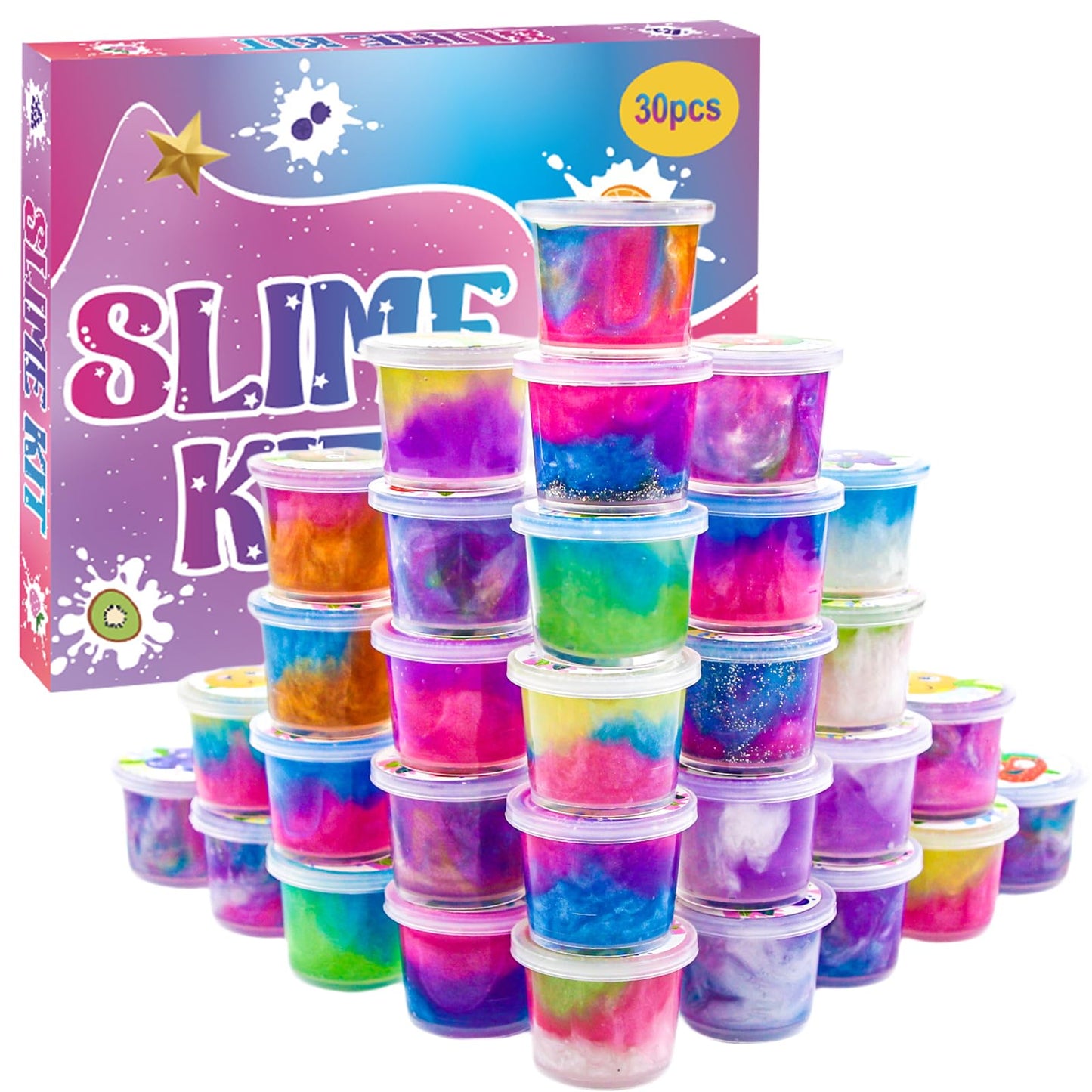 Elover Party Favors For Kids Galaxy Putty Slime Kit Tactile And Visual Experience, Stress Relief Toy,Goody Bag Toys, Christmas S